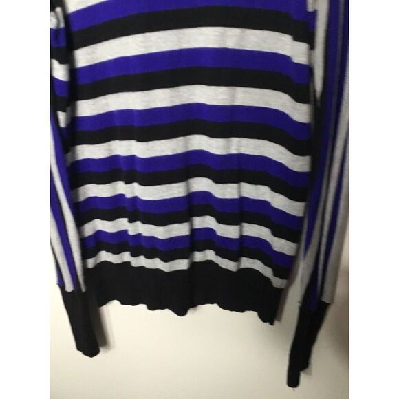 Worthington Womens Large Tall LT Sweater Boat neck Pullover Blue/Gray Stripped - Picture 6 of 11